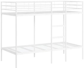 vidaXL Κουκέτα χωρίς στρώμα Λευκό 100x190 cm Ατσάλι