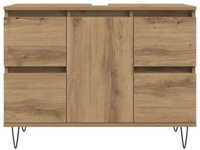 vidaXL Ντουλάπι μπάνιου Δρυς τεχνίτης 80x33x60 cm Κατασκευασμένο ξύλο