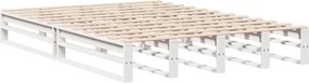 vidaXL Σκελετός Κρεβ. Χωρίς Στρώμα Λευκό 140x190 εκ Μασίφ Πεύκο