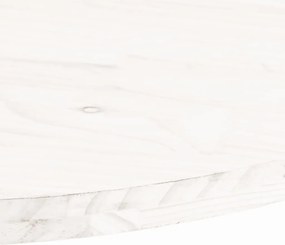 vidaXL Επιφάνεια Τραπεζιού Οβάλ Λευκή 90x45x2,5 εκ. Μασίφ Ξύλο Πεύκου
