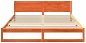 vidaXL Σκελετός Κρεβατιού Καφέ 200 x 200 cm Μασίφ ξύλο πεύκου