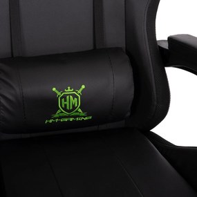 ΠΟΛΥΘΡΟΝΑ GAMING DARREN  ΜΑΥΡΟ-ΠΡΑΣΙΝΟ PVC &amp; NYLON 51x49x125Υεκ.