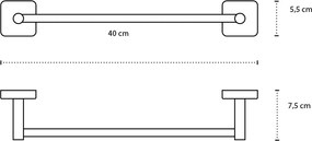 Karag Quattro 4240 - Πετσετοκρεμάστρα Χρωμέ Μονή 40 cm