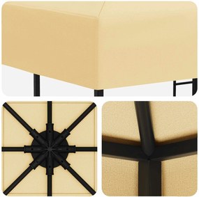 vidaXL Κιόσκι 3 x 3 m Κρεμ Πολυεστέρας και Χάλυβας 190 gsm