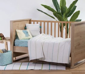 Βρεφική Κουβέρτα Κούνιας Life Line Aqua/Lime 110x150 - Nef-Nef Homeware