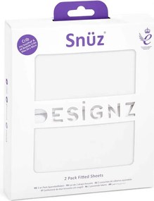 SNUZ Σετ 2τμχ σεντόνια για λίκνο 44x80cm WHITE