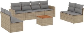 vidaXL Patio Sofa Set 8-θέσια Μίξη μπεζ και ανοιχτό γκρι