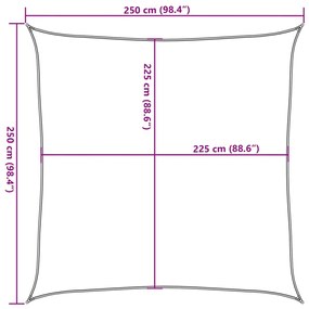 Πανί Σκίασης Καφέ 2,5 x 2,5 μ. από HDPE 160 γρ./μ² - Καφέ