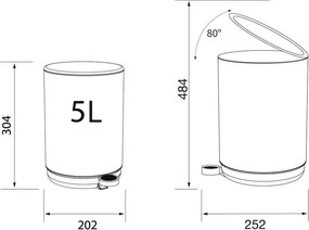 Mind black 5L κάδος απορριμμάτων Sealskin