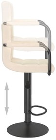 vidaXL Σκαμπό Μπαρ 2 τεμ. Κρεμ Υφασμάτινα