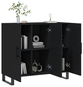 vidaXL Ντουλάπι Μαύρο 90 x 34 x 80 εκ. από Επεξεργασμένο Ξύλο