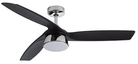 Lucci Air Bronx Chrome Ανεμιστήρας Οροφής 132cm με Φως και Τηλεχειριστήριο Μαύρος