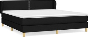 vidaXL Κρεβάτι Boxspring με Στρώμα Μαύρο 160x200 εκ. Υφασμάτινο