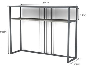 Κονσόλα Kary Megapap χρώμα γκρι σκυροδέματος 120x33x90εκ.