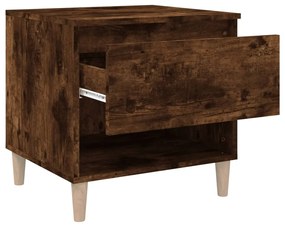 vidaXL Κομοδίνα 2 τεμ Καπνιστή Δρυς 50x46x50εκ. από Επεξεργασμένο Ξύλο