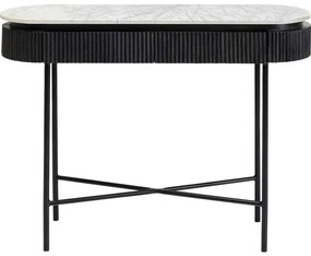 Κονσόλα Glenn Μάρμαρο Λευκό  100x32x80εκ - Μαύρο