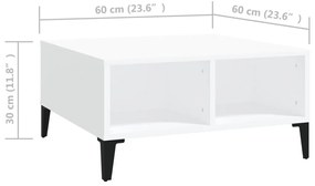 Τραπεζάκι Σαλονιού Λευκό 60 x 60 x 30 εκ. από Μοριοσανίδα - Λευκό