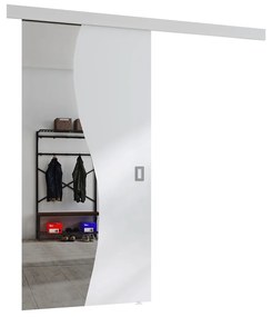 Συρόμενες πόρτες Dover 151, 35 kg, Άσπρο, Πλαστικοποιημένη μοριοσανίδα, Καθρέφτης, Αλουμίνιο | Epipla1.gr