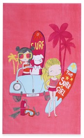 Παιδική Πετσέτα Θαλάσσης Surfer Girls Pink 70x120 - Nef Nef