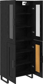 vidaXL Highboard 2 pcs Μαύρη Οξυά 69,5 x 34 x 180 εκ.