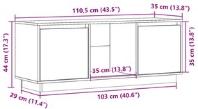 ΈΠΙΠΛΟ ΤΗΛΕΟΡΑΣΗΣ ΓΚΡΙ 110,5 X 35 X 44 ΕΚ. ΜΑΣΙΦ ΞΥΛΟ ΠΕΥΚΟΥ 814341