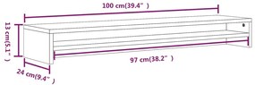 vidaXL Βάση Οθόνης Γκρι Sonoma 100x24x13 εκ. από Επεξεργασμένο Ξύλο