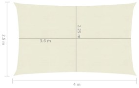 Πανί Σκίασης Κρεμ 2,5 x 4 μ. από HDPE 160 γρ./μ²  - Κρεμ