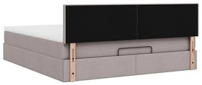 ΟΘΩΜΑΝΙΚΟ ΚΡΕΒΑΤΙ ΜΕ ΣΤΡΩΜΑ &amp; LEDS TAUPE 160X200CM ΥΦΑΣΜΑ 3312240