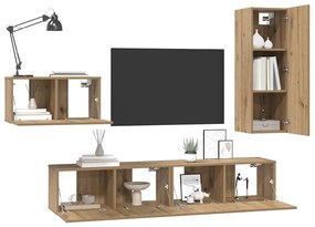 vidaXL Σετ επίπλου τηλεόρασης 4 pcs artisan δρυς 30.5 x 30 x 90 cm