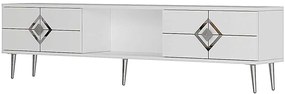 Έπιπλο Τηλεόρασης Robber 475OLV3082 150x29,6x40,6cm White-Silver
