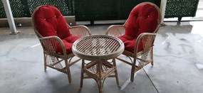 Stewehome Σετ Επίπλων Κήπου και Βεράντας με Πολυθρόνες και Τραπέζι Ροτανέ Κόκκινος 60x60 cm