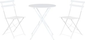 Σετ Τραπέζι με 2 Καρέκλες Home ESPRIT Λευκό 60 x 60 x 71 cm