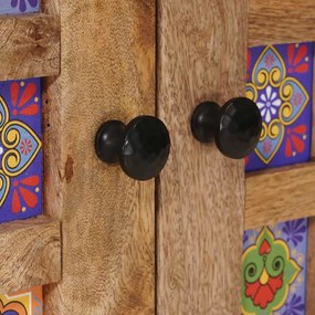 vidaXL Πλαϊνό γραφείο Φυσικό 60 x 33 x 75 cm Στερεό ξύλο μάνγκο