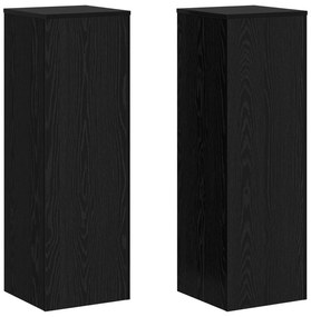 vidaXL Βάση Φυτών Μαύρη Βελανιδιά 33 x 33 x 100 cm - Ξύλο Κατασκευής