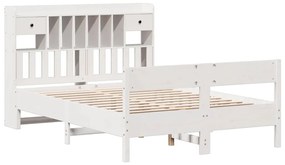 Κρεβάτι Βιβλιοθήκη Χωρίς Στρώμα 150x200 εκ Μασίφ Ξύλο Πεύκου 3323024