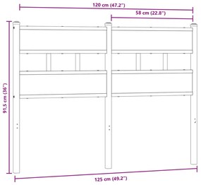 vidaXL Κεφαλάρι Καπνιστή Δρυς 120 εκ. Σιδερένιο/Επεξεργασμένο Ξύλο
