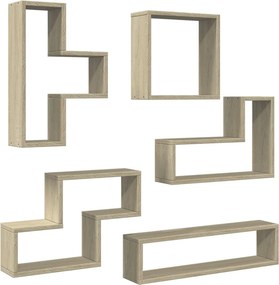 vidaXL Ραφιέρα Τοίχου Sonoma Δρυς 96x12x64 εκ. από Επεξεργασμένο Ξύλο