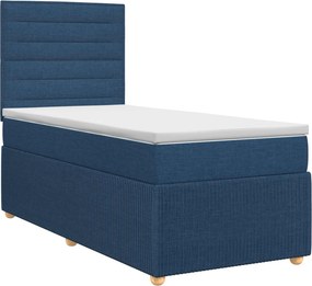 vidaXL Κρεβάτι box spring με στρώμα Μπλε 80 x 200 cm Ύφασμα
