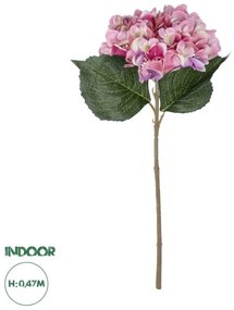 Artificial Garden PINK HYDRANGEA BRANCH 21140 Τεχνητό Διακοσμητικό Κλαδί έντονο Ροζ Ορτανσία Y47cm Globostar 21140 Ροζ