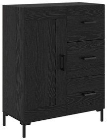 vidaXL Highboard με συρτάρι 2 pcs Μαύρη Οξυά Επεξεργασμένο ξύλο