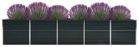 vidaXL Ζαρντινιέρα Υπερυψωμένη Ανθρακί 400x80x77 εκ. Γαλβαν. Χάλυβας