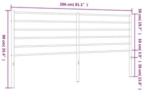 vidaXL Ανταλλακτικό κεφαλάρι Λευκό 200 εκ. Μεταλλικό