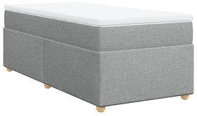 Κρεβάτι Boxspring με Στρώμα Ανοιχτό Γκρι 90x190 εκ. Υφασμάτινο - Γκρι