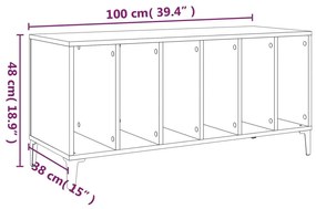 Δισκοθήκη Καπνιστή Δρυς 100x38x48 εκ. από Επεξεργασμένο Ξύλο - Καφέ