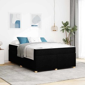 vidaXL Σκελετός κρεβατιού με στρώμα Μαύρο 140 x 200 cm ύφασμα