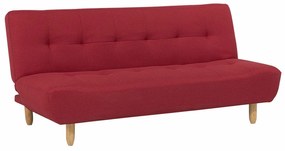 Καναπές κρεβάτι Berwyn 1550, Λειτουργία ύπνου, Κόκκινο, 182x83x80cm, Πόδια: Ξύλο,Καουτσούκ, Ευκάλυπτος