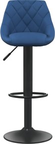 vidaXL Σκαμπό Μπαρ Μπλε Βελούδινο