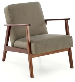 MILANO 1S, leisure chair, olive CASTEL#39 / dark walnut DIOMMI-60-32128