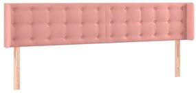 vidaXL Κεφαλάρι με Πτερύγια Ροζ 203x16x78/88 εκ. Βελούδινο