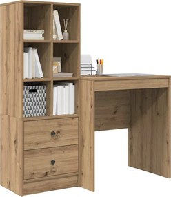 vidaXL Γραφείο με συρτάρι με ράφι με αποθήκευση 2 pcs Artisan Oak